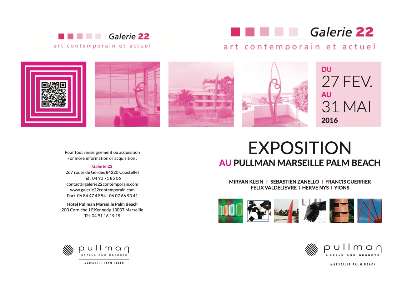 Invitation à l'exposition de sculptures de Félix Valdelièvre à l'hôtel Pullman de Marseille 