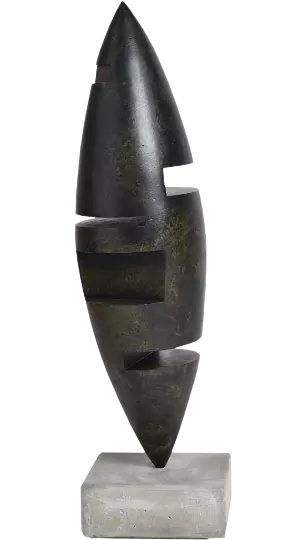Sculpture en acier patiné avec socle - 60 cm - 2017